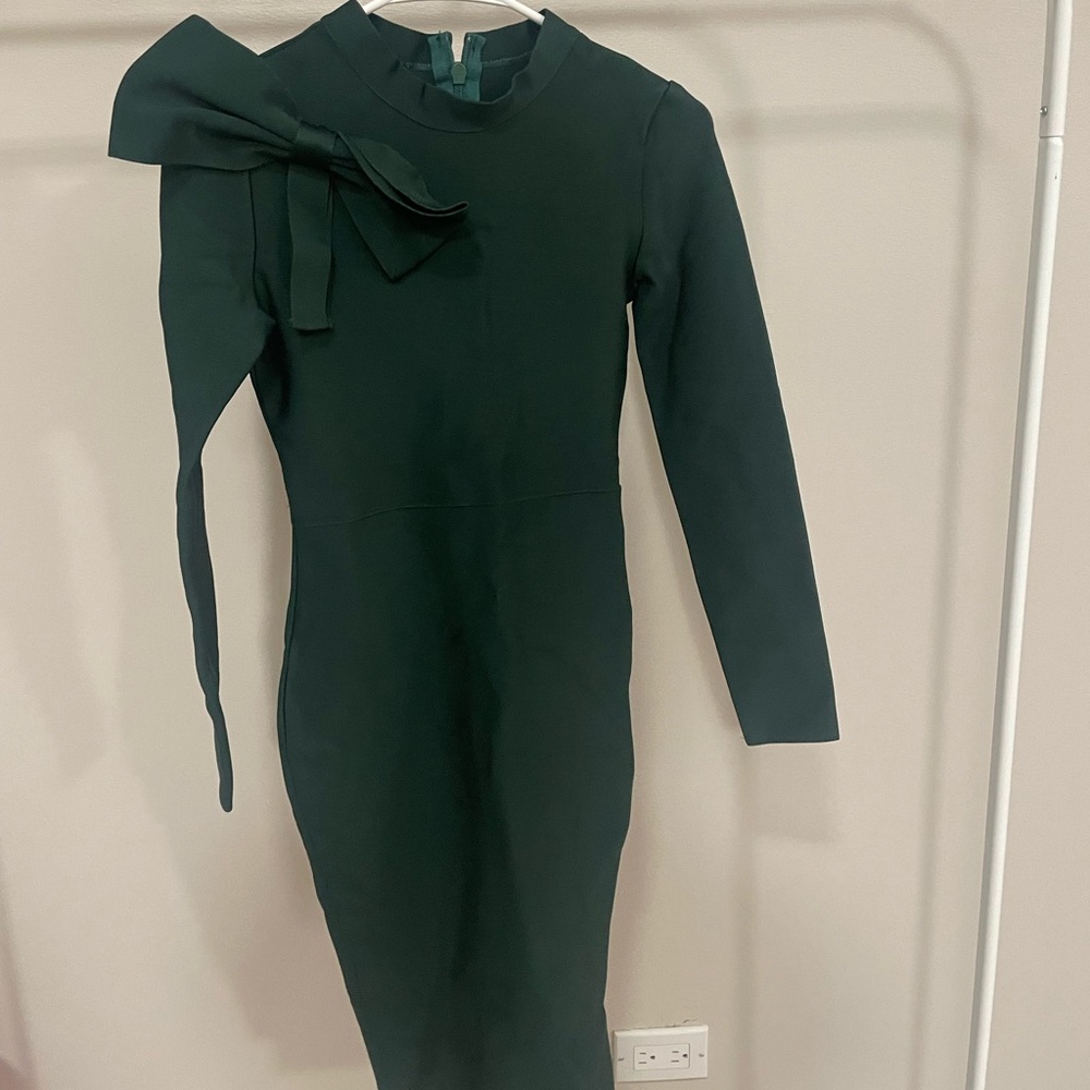 Long Sleeve Emerald Green Hollie Dress